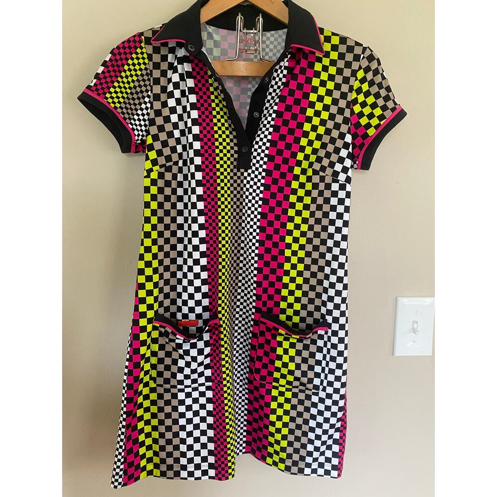 EUC Kinona Play Through Checkered Pickle Ball Tennis Dress Women’s Small